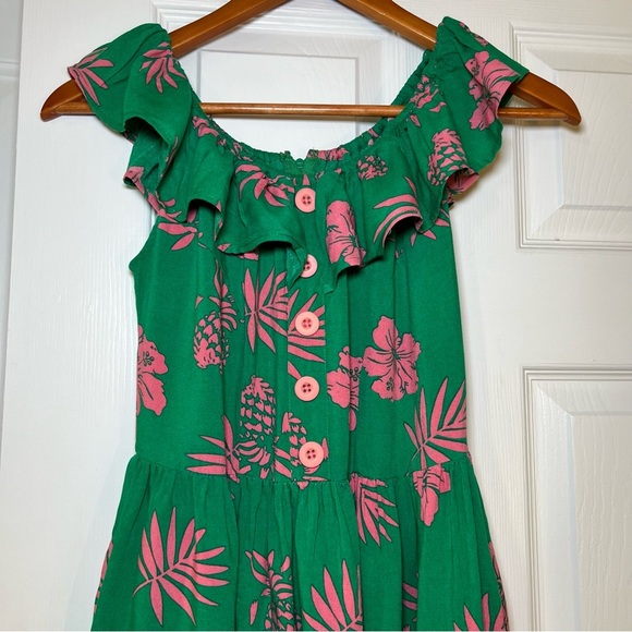 Hell Bunny Pineapple and Tropical Drop Shoulder Dress - Picture 2 of 6